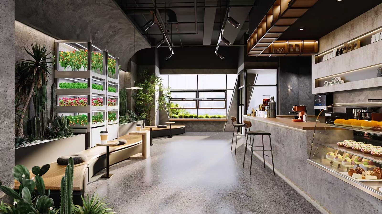 Modern Vertical Farm in Commercial Office