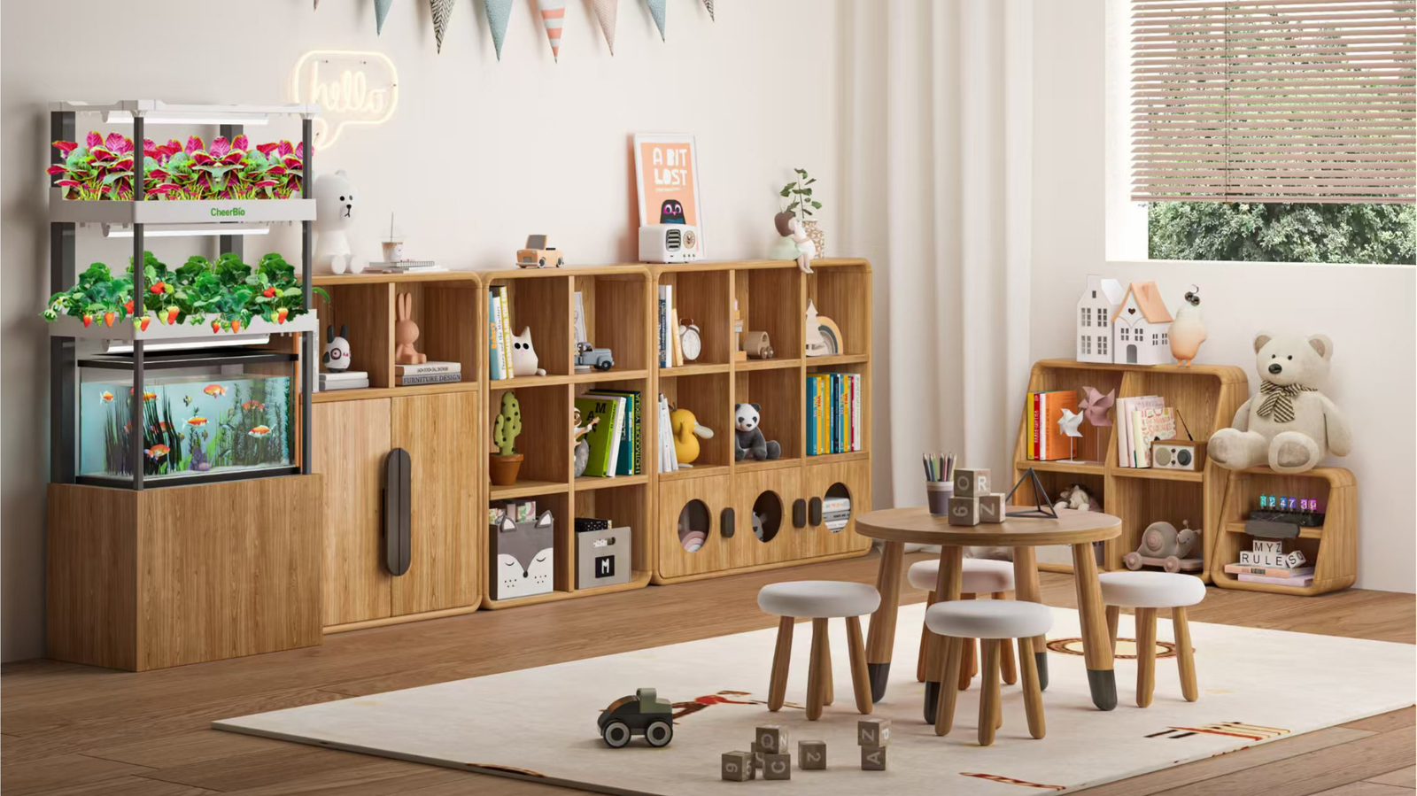 Young generation interacting with indoor smart garden for social media